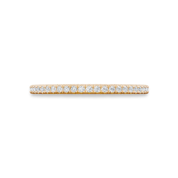 Tacori Lunetta Crescent Halfway French Pave Wedding Band in 18K Rose Gold
