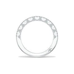 Tacori Lunetta Crescent Halfway French Pave Wedding Band in Platinum