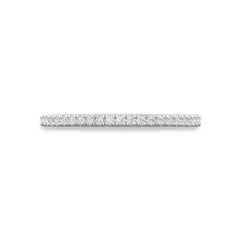 Tacori Lunetta Crescent Halfway French Pave Wedding Band in 18K White Gold