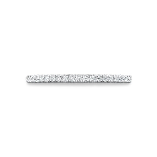 Tacori Lunetta Crescent Halfway French Pave Wedding Band in 18K White Gold
