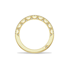 Tacori Lunetta Crescent Halfway French Pave Wedding Band in 18K White Gold
