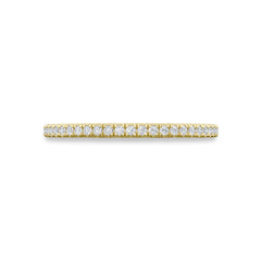 Tacori Lunetta Crescent Halfway French Pave Wedding Band in 18K Yellow Gold