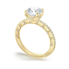 Tacori Lunetta Crescent Round Halfway Pave Engagement Ring Setting