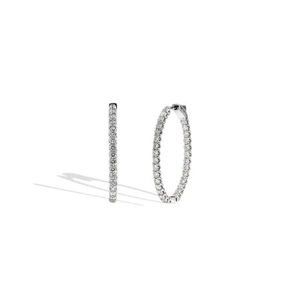 Oval Inside Out Round Diamond Hoops - 3 CTW