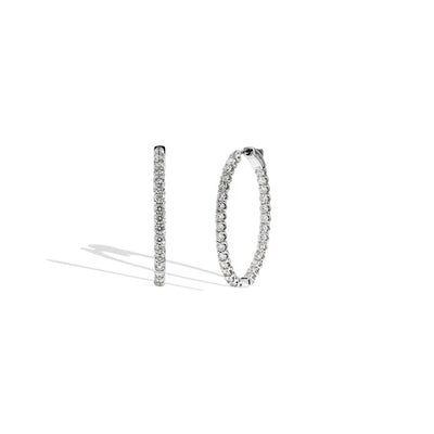 Oval Inside Out Round Diamond Hoops - 3 CTW - Private Label product