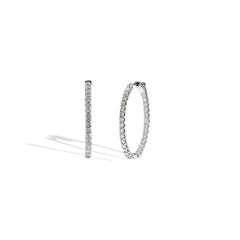 Oval Inside Out Round Diamond Hoops - 4 CTW