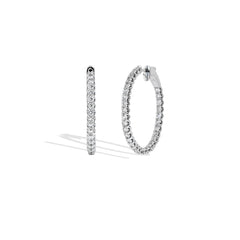 Round Chunky Diamond Hoop Earrings- 10 Carats