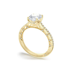 Tacori Lunetta Crescent Oval Halfway Pave Engagement Ring Setting