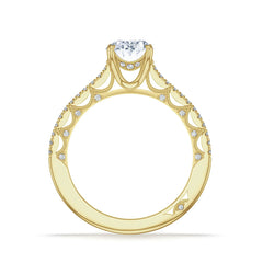 Tacori Lunetta Crescent Oval Halfway Pave Engagement Ring Setting