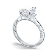 Tacori Lunetta Crescent Three Stone Emerald Engagement Ring Setting
