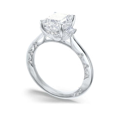 Tacori Lunetta Crescent Three Stone Emerald Engagement Ring Setting