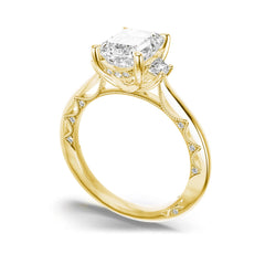Tacori Lunetta Crescent Three Stone Emerald Engagement Ring Setting