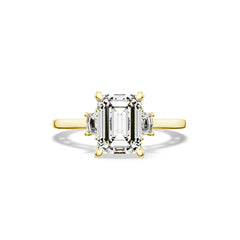 Tacori Lunetta Crescent Three Stone Emerald Engagement Ring Setting