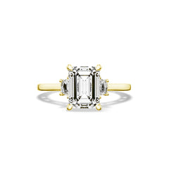 Tacori Lunetta Crescent Three Stone Emerald Engagement Ring Setting
