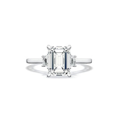 Tacori Lunetta Crescent Three Stone Emerald Engagement Ring Setting