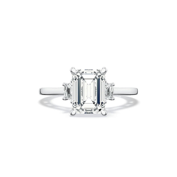 Tacori Lunetta Crescent Three Stone Emerald Engagement Ring Setting