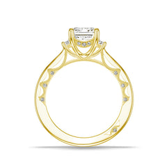 Tacori Lunetta Crescent Three Stone Emerald Engagement Ring Setting