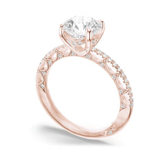 Tacori Lunetta Crescent Round Halfway Pave Engagement Ring Setting