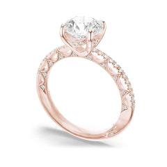 Tacori Lunetta Crescent Round Halfway Pave Engagement Ring Setting