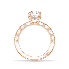 Tacori Lunetta Crescent Round Halfway Pave Engagement Ring Setting