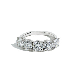 3.50 Carat Round Cut Lab Diamond 5-Stone Wedding Band