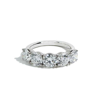 3.50 Carat Round Cut Lab Diamond 5-Stone Wedding Band - Private Label product
