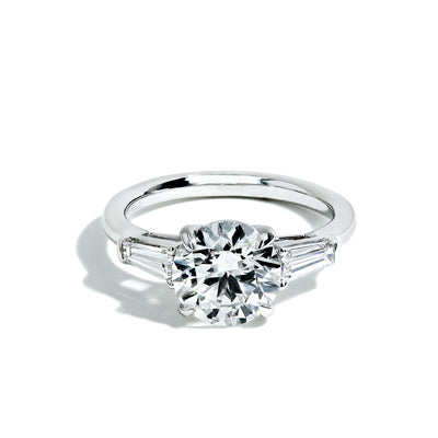 2.57 Carat Lab Grown Round Diamond Three Stone Engagement - Private Label product