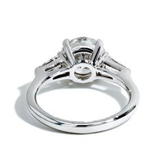2.57 Carat Lab Grown Round Diamond Three Stone Engagement