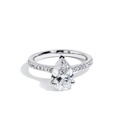 2 Carat Pear Shape Pave Engagement Ring - Private Label product