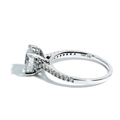 3.33 Carat Round Lab Ground Diamond Pave Engagement Ring