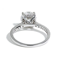 3.33 Carat Round Lab Ground Diamond Pave Engagement Ring