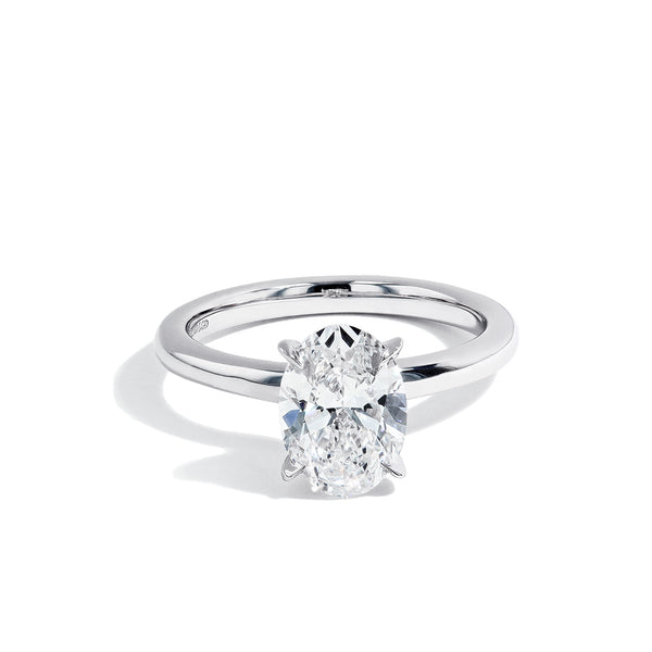 2.05 Carat Oval Shaped Lab Grown Diamond Engagement Ring in White