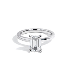 2 Carat Lab Grown Emerald Cut Solitaire Engagement Ring