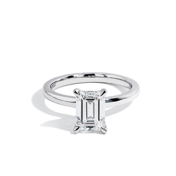 2 Carat Lab Grown Emerald Cut Solitaire Engagement Ring