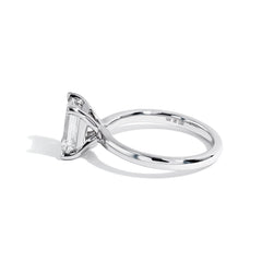 2 Carat Lab Grown Emerald Cut Solitaire Engagement Ring