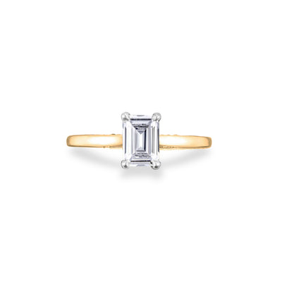 Tacori Two Tone Emerald Hidden Halo Engagement Ring Setting - Tacori product