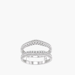 Diamond Two-Row Insert Ring in 14K White Gold
