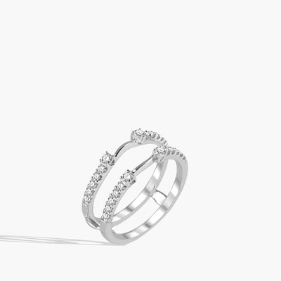 Round Diamond Insert Ring in 14K White Gold - Private Label product