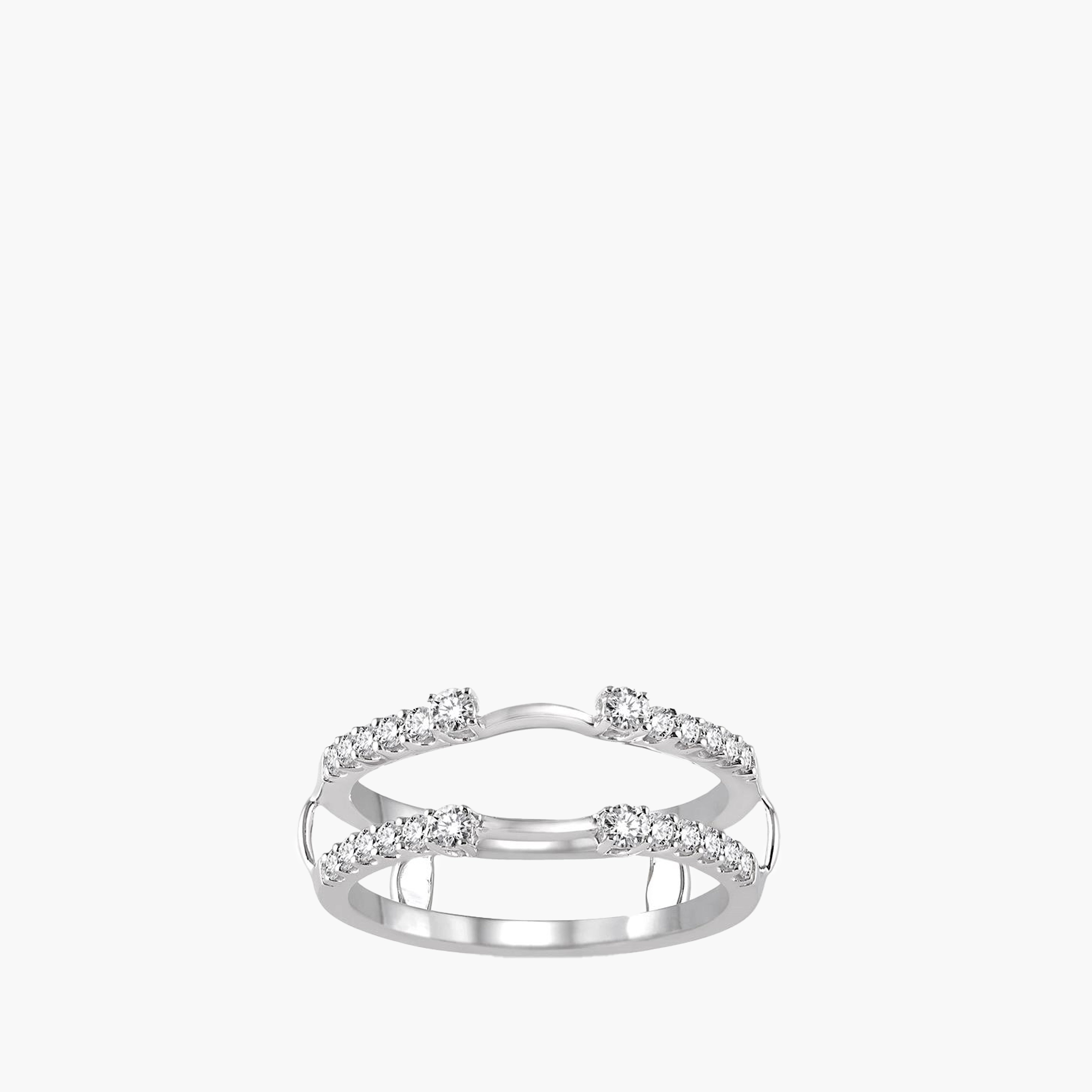 Round Diamond Insert Ring in 14K White Gold