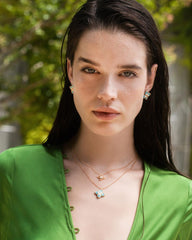 Roberto Coin Venetian Princess Flower Turquoise Diamond Necklace