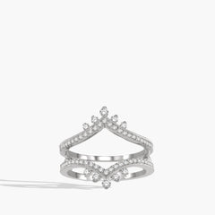 Diamond Chevron Insert Ring in 14K White Gold
