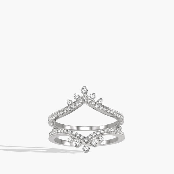 Diamond Chevron Insert Ring in 14K White Gold