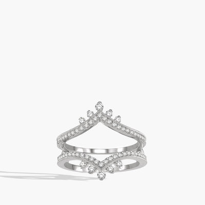 Diamond Chevron Insert Ring in 14K White Gold - Private Label product