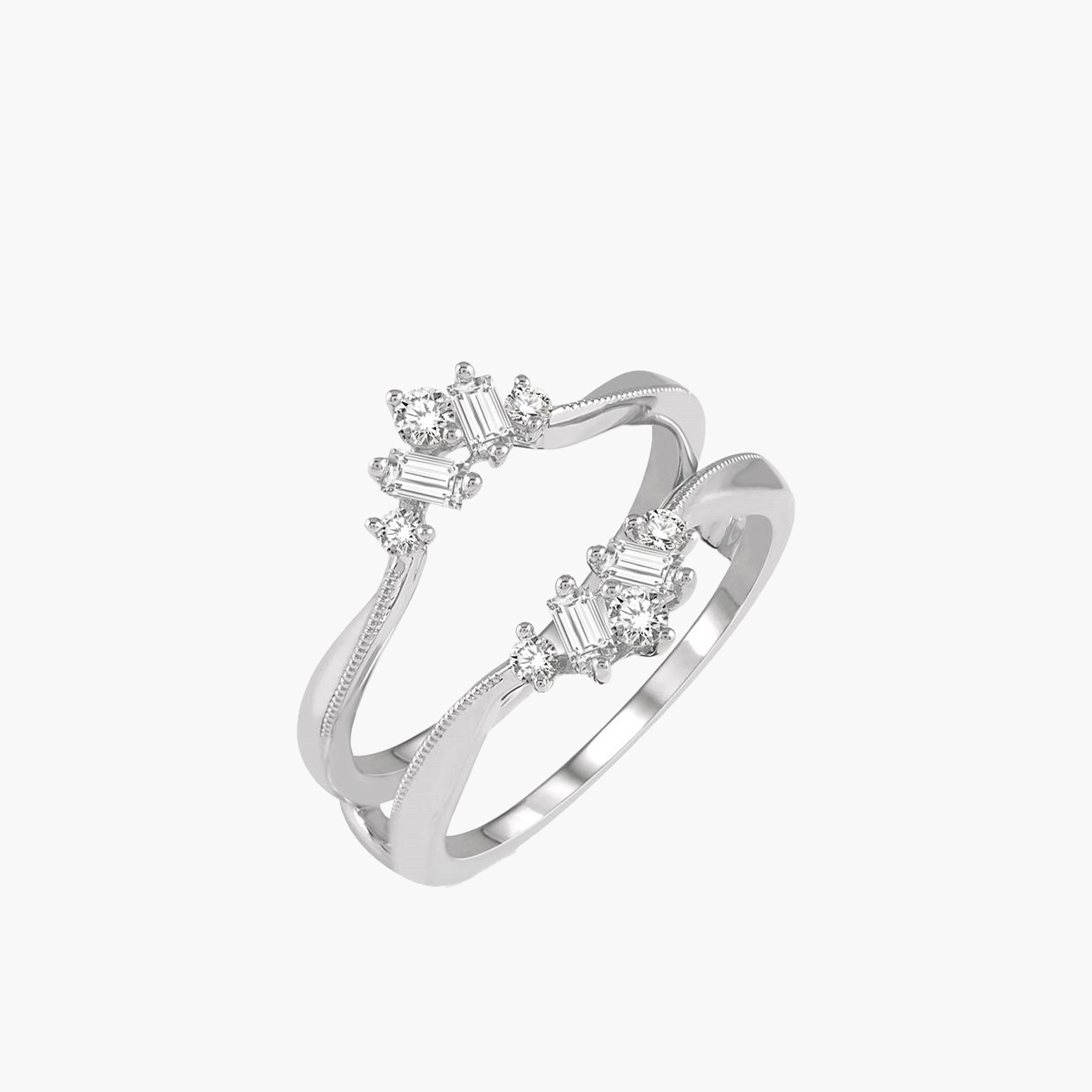 Diamond Insert Ring in 14K White Gold
