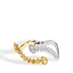 Yellow and White Diamond Criss Cross Bangle