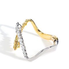 Yellow and White Diamond Criss Cross Bangle