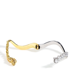 Yellow and White Diamond Criss Cross Bangle