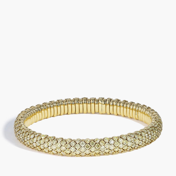 Yellow Diamond Flex Bangle in Yellow Gold