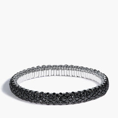 Black Diamond Flex Bangle in White Gold