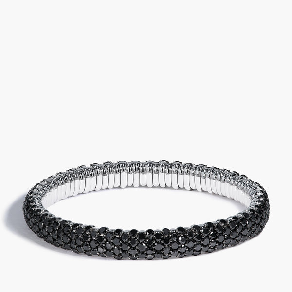 Black Diamond Flex Bangle in White Gold